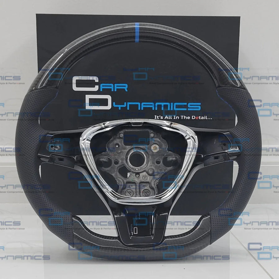 Volkswagen_Custom_Carbon_Fibre_Flat_Bottom_Steering_Wheel_Transporter_T6_Caddy_Florida_Blue_Edition_7 - Car Dynamics 