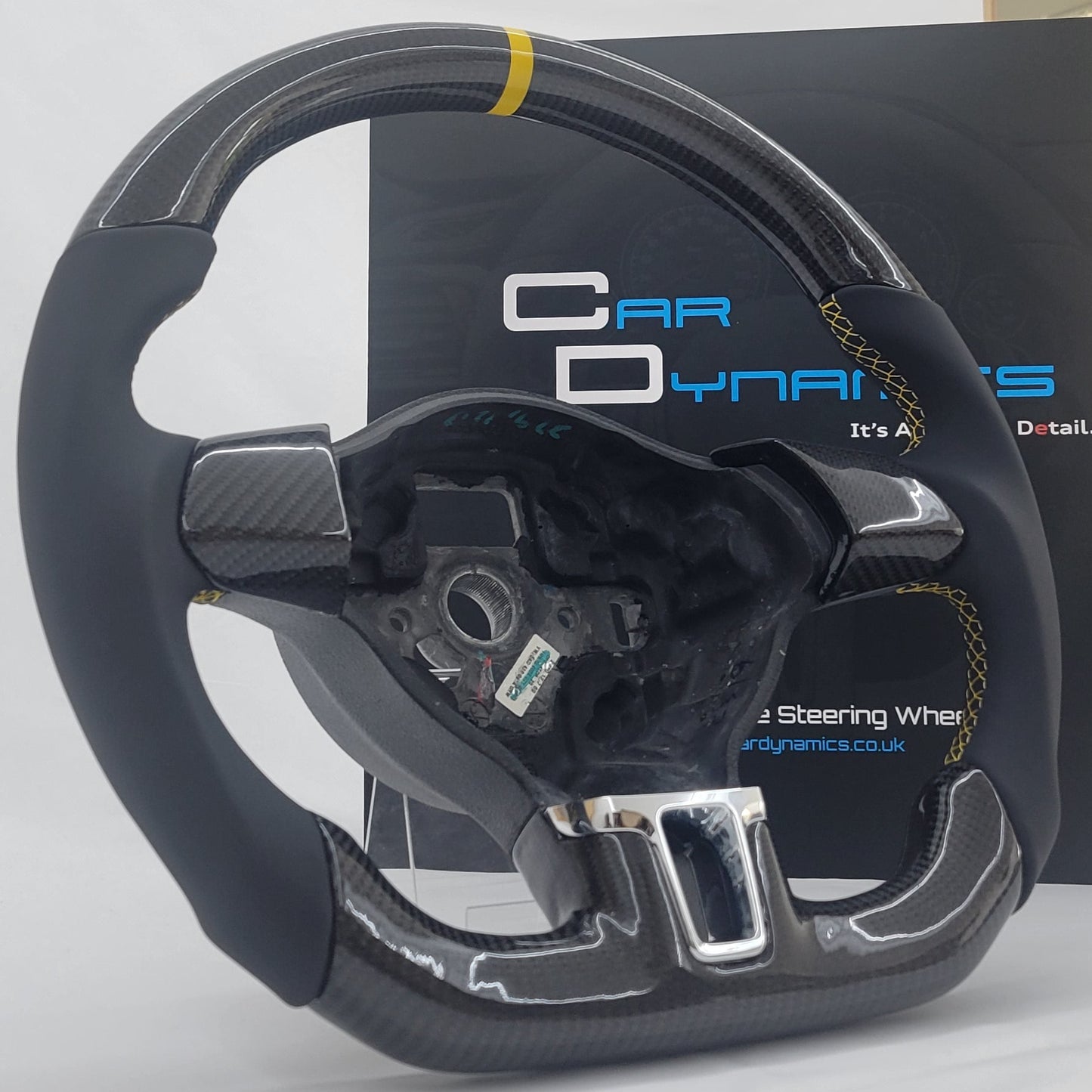 Volkswagen T5.1 Carbon & Leather Steering Wheel | Sunshine Yellow Edition