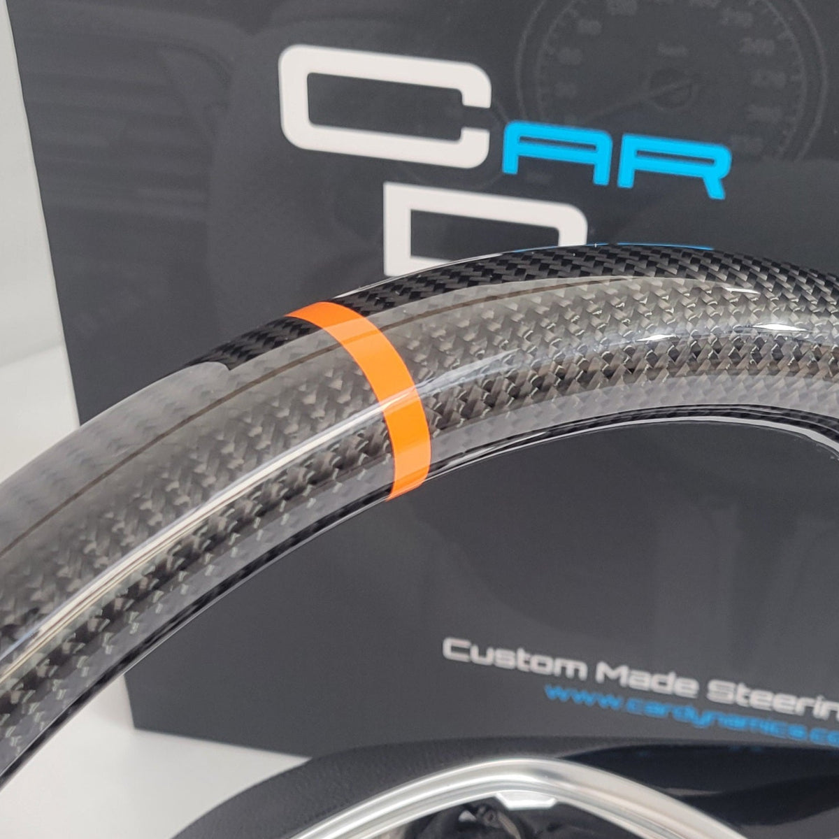Volkswagen Caddy Carbon & Leather Steering Wheel With Buttons | RAC Orange Edition