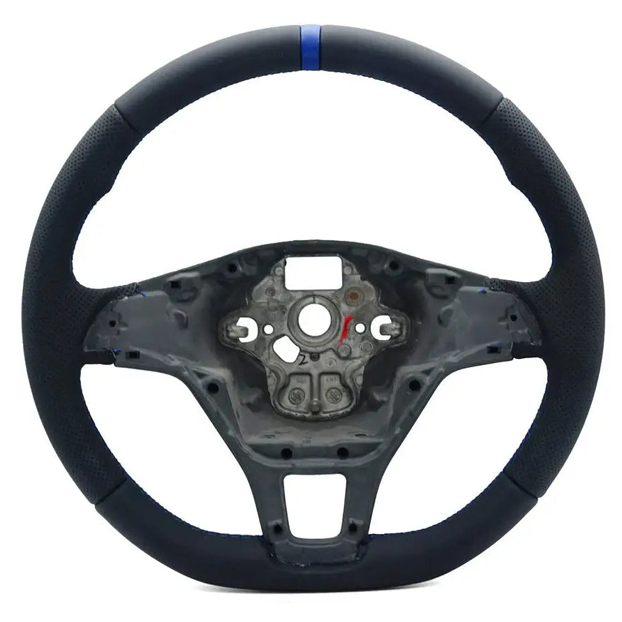 Volkswagen T6 Custom Leather Flat Bottom Steering Wheel Core | Lapiz Blue Edition