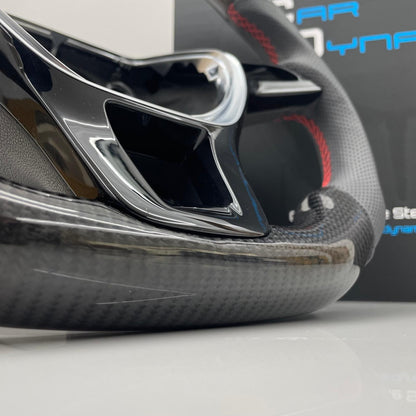 Volkswagen Caddy Custom Carbon Fibre Flat Bottom Steering Wheel | Cherry Red Edition | Caddy Multifunctional Version