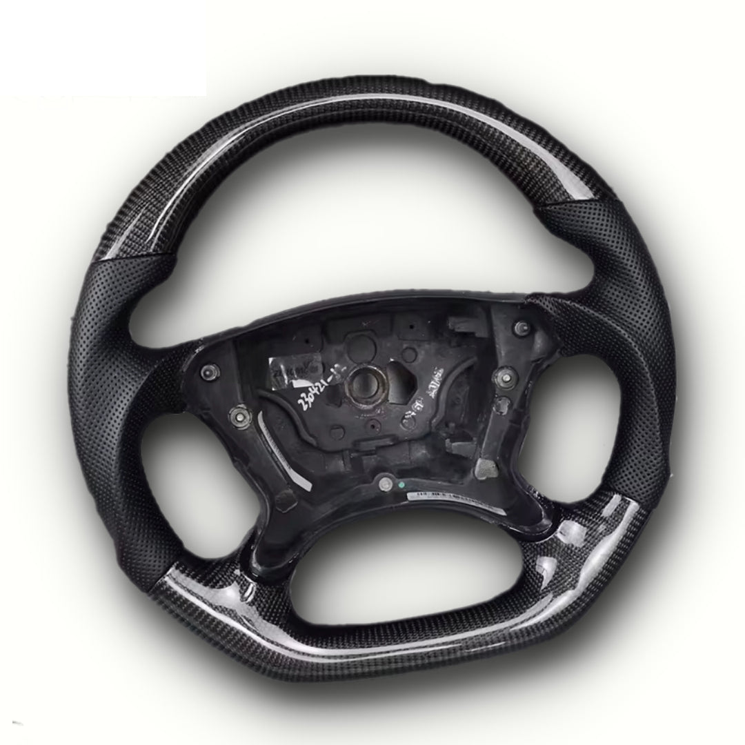 Mercedes Benz Carbon Fibre Flat Bottom Steering Wheel R230 W219 W209 W211 CLK image 3