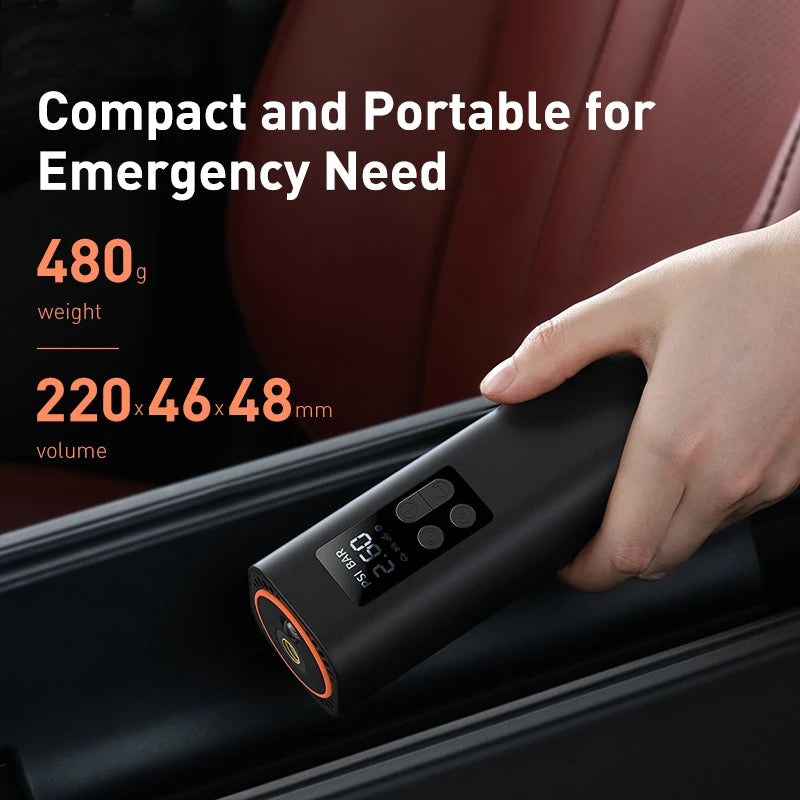 Baseus 12V 150PSI Mini Car Air Compressor – Portable Smart Tire Inflator for Car image 5
