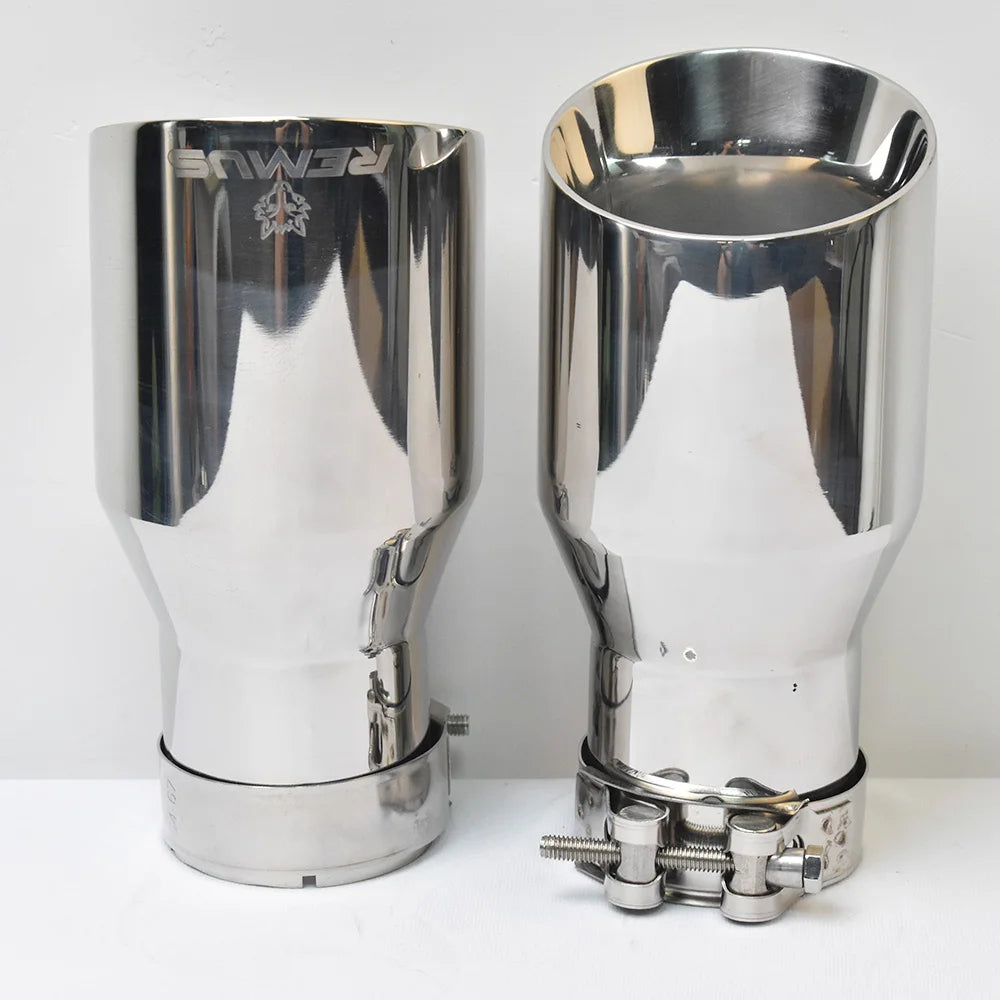 REMUS Universal Chrome Car Exhaust Tip – 60-101mm Performance Muffler Tailpipe image 4