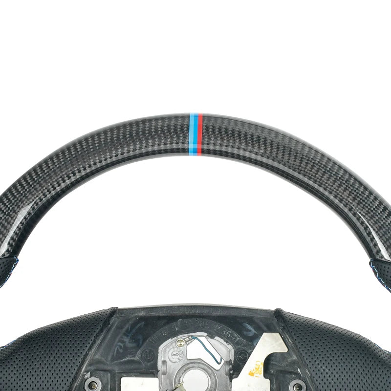 BMW E36 E31 Carbon Fibre Perforated Leather Steering Wheel 1991-99 Flat Bottom image 4
