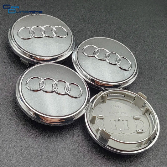 Audi Grey & Silver Wheel Centre Caps 4pcs image 0