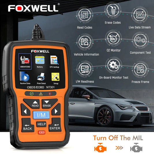 FOXWELL NT301 Car OBD2 EOBD Automotive Scanner image 0