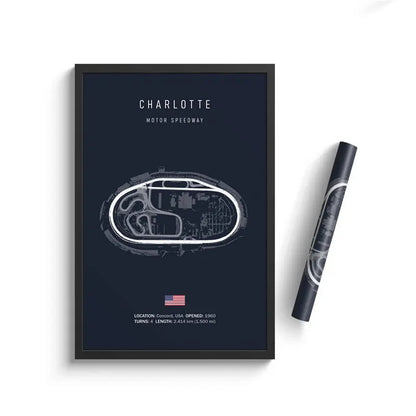 Charlotte F1 Track Circuit Wall Art Aesthetic Motorsport Race Poster : No frame image 0