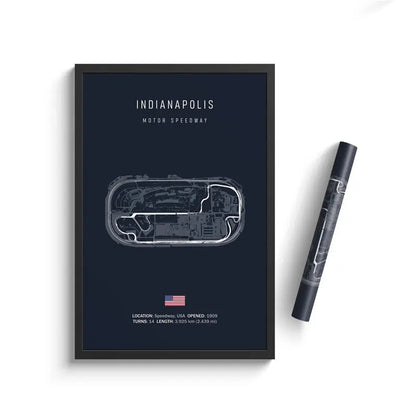 Indianapolis F1 Track Circuit Wall Art Aesthetic Motorsport  : No frame image 1
