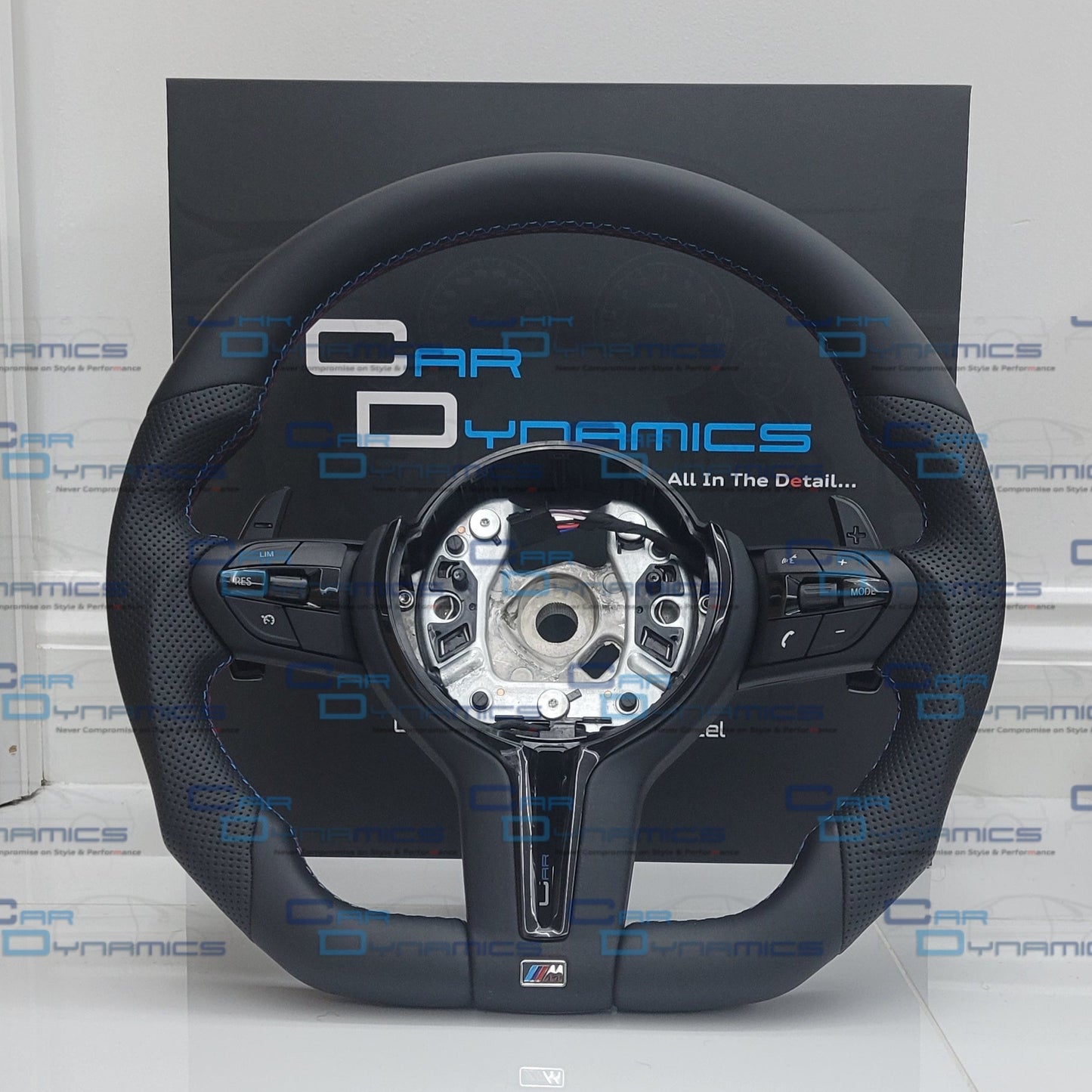 BMW Custom Leather Steering Wheel Flat Bottom M-Tech Blacked out Edition M Sport