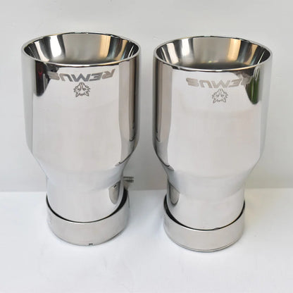REMUS Universal Chrome Car Exhaust Tip – 63-114mm Performance Muffler Tailpipe image 0