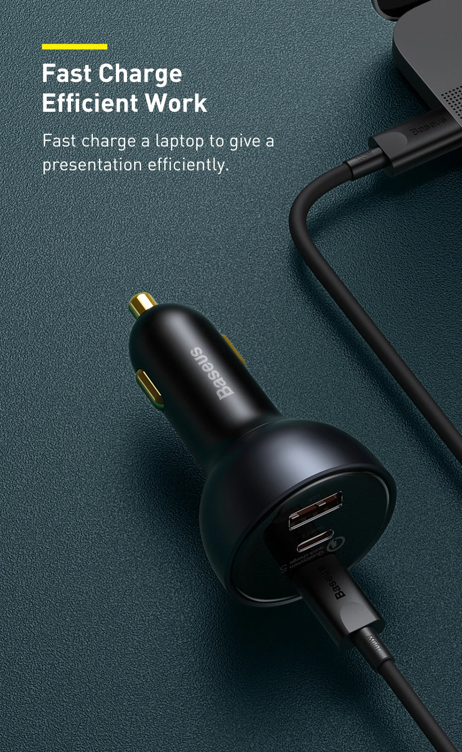 Baseus 160W Car Charger | USB & USB-C | Qualcomm 5.0, PD3.0, PPS Fast Charging image 10