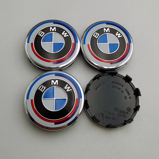 BMW 50th Anniversary Alloy Wheel Centre Caps 4pcs 68mm image 0