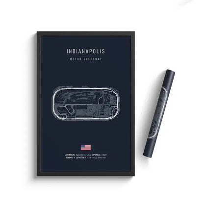 Indianapolis F1 Track Circuit Wall Art Aesthetic Motorsport  : No frame image 0