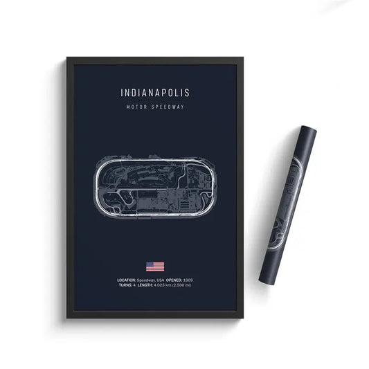 Indianapolis F1 Track Circuit Wall Art Aesthetic Motorsport  : No frame image 0