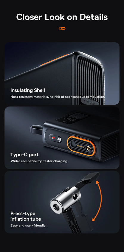 Baseus Wireless Dual Cylinder Air Compressor – Portable Electric Tyre Inflator image 5