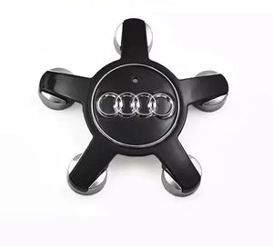 4x Audi Black Spyder Wheel Centre Caps 4F0601165N