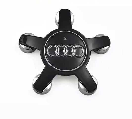 4x Audi Black Spyder Wheel Centre Caps 4F0601165N image 0