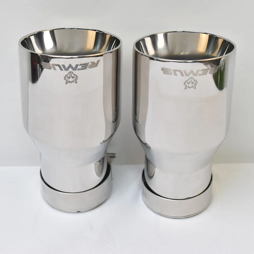 REMUS Universal Chrome Car Exhaust Tip – 63-76mm Performance Muffler Tailpipe image 0