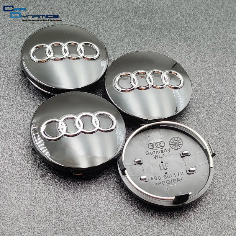 Audi Black Wheel Centre Caps 4pcs image 0