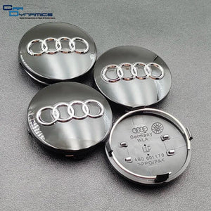 Audi Black Wheel Centre Caps 4pcs