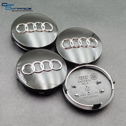 Audi Black Wheel Centre Caps 4pcs image 0