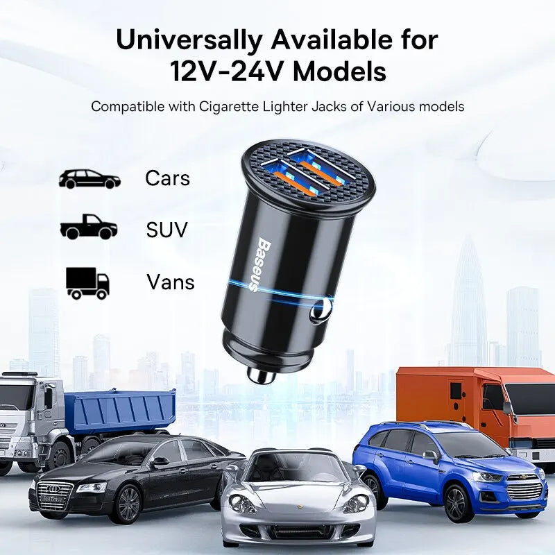 Baseus 30W Car Charger | USB & USB-C | Quick Charge 4.0 & PD Fast Charging image 3