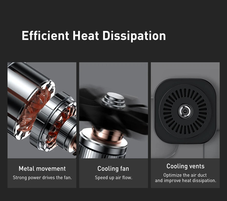 Baseus 12V 150PSI Mini Car Air Compressor – Portable Smart Tire Inflator for Car image 4
