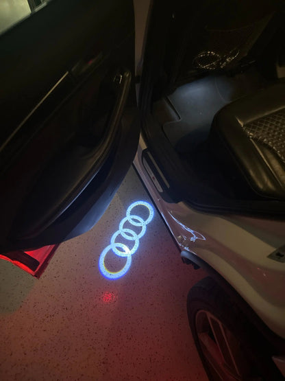 Audi Rings LED Car Door Puddle 2 Lights image 0
