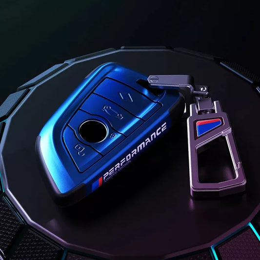 BMW Key Case Blue M Sport Remote Cover With Metal Clip image 0