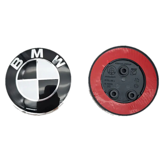 BMW Black & White 3 Hole Bonnet & Boot Badge 1 x 82mm 51767288752 image 0