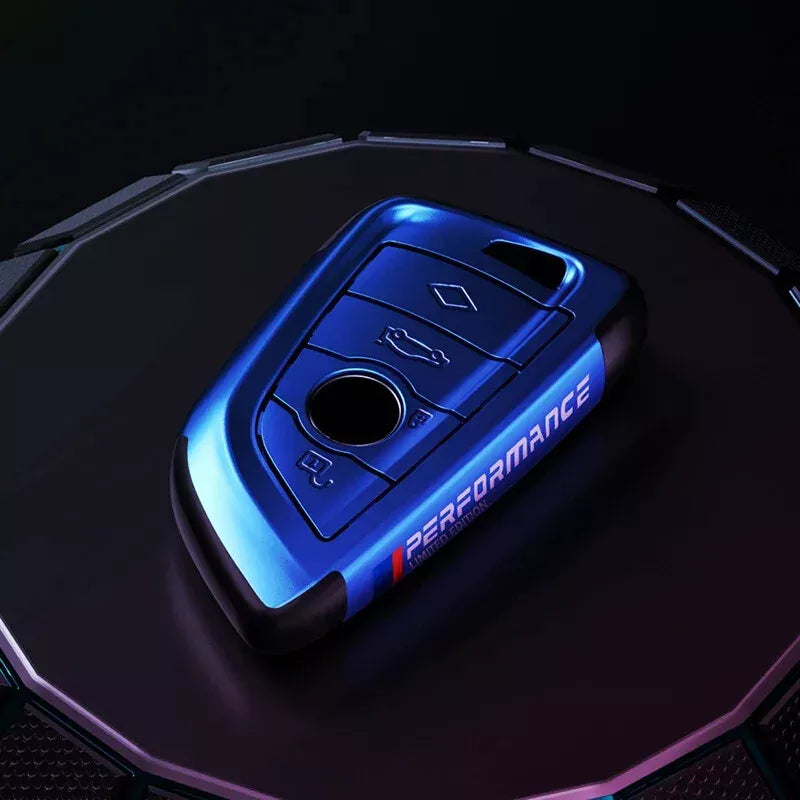 BMW Blue Key Case M Sport Remote Cover With Metal Clip image 0