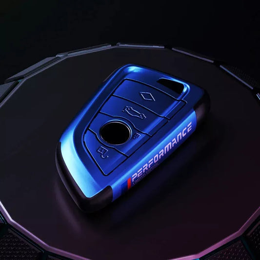 BMW Blue Key Case M Sport Remote Cover With Metal Clip image 0