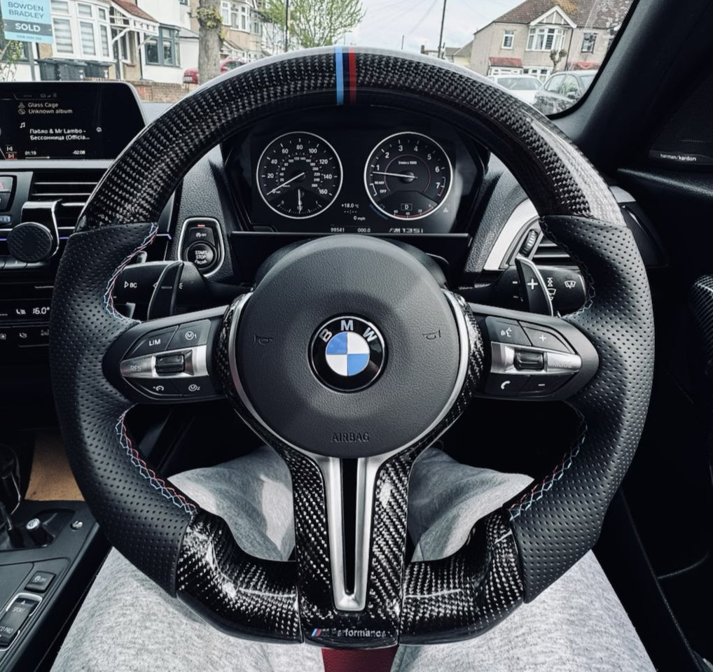 BMW Carbon Fibre Steering Wheel Perforated Leather F-Series image 0