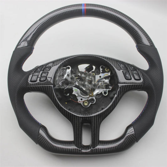 BMW Carbon Fibre Steering Wheel with Leather for BMW E46 3 Series 1997-2006 image 0