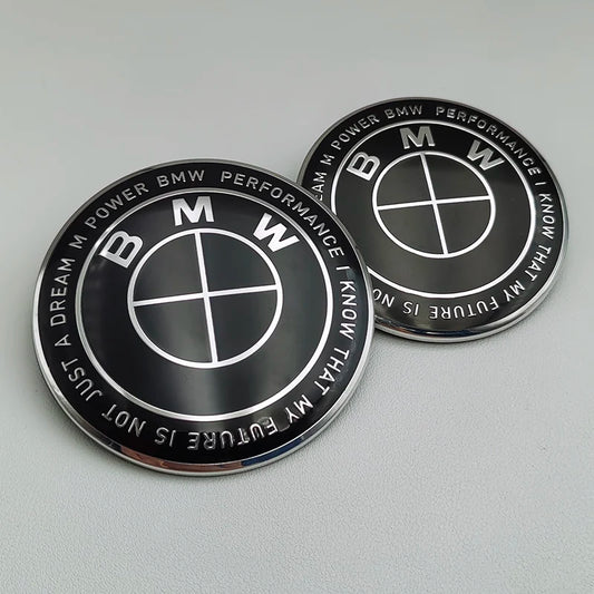 BMW Triple Black KITH Bonnet & Boot Badge 1x 82mm image 0
