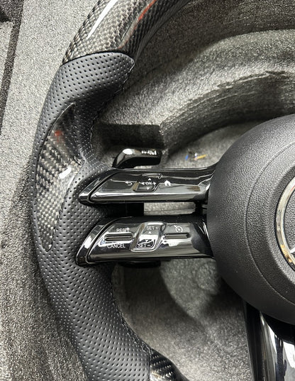 Mercedes-Benz AMG Carbon Fibre & Leather Flat Bottom Steering Wheel image 1