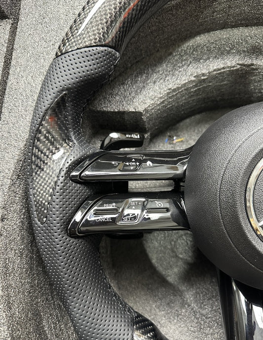 Mercedes-Benz AMG Carbon Fibre & Leather Flat Bottom Steering Wheel image 1