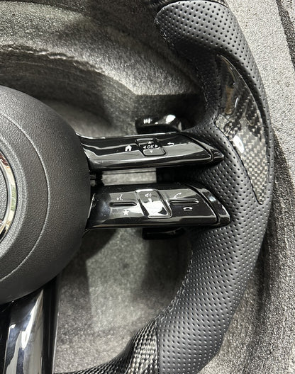 Mercedes-Benz AMG Carbon Fibre & Leather Flat Bottom Steering Wheel image 2