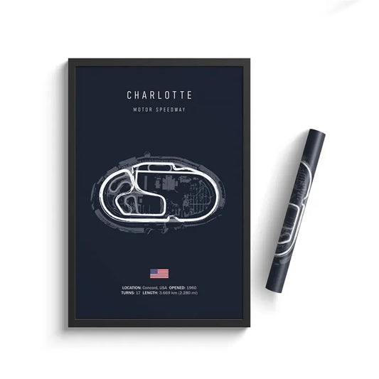 Charlotte F1 Track Circuit Wall Art Aesthetic Motorsport Race Poster : No frame image 1