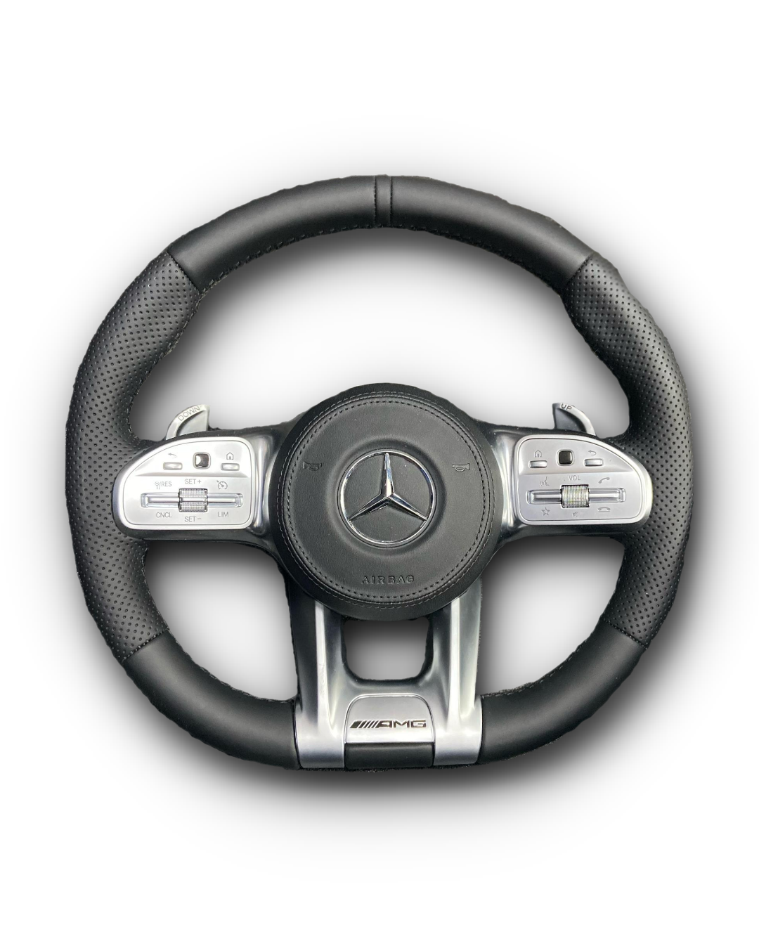 Mercedes-Benz AMG Leather Flat Bottom Steering Wheel C63 G63 E63 C280 W204 W205 image 0