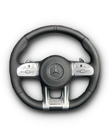 Mercedes-Benz AMG Leather Flat Bottom Steering Wheel C63 G63 E63 C280 W204 W205 image 0