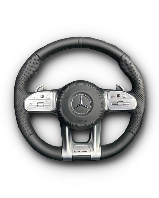 Mercedes-Benz AMG Leather Flat Bottom Steering Wheel C63 G63 E63 C280 W204 W205 image 0