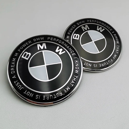 BMW Kith Black & White Bonnet & Boot Badge 82mm & 74mm image 0