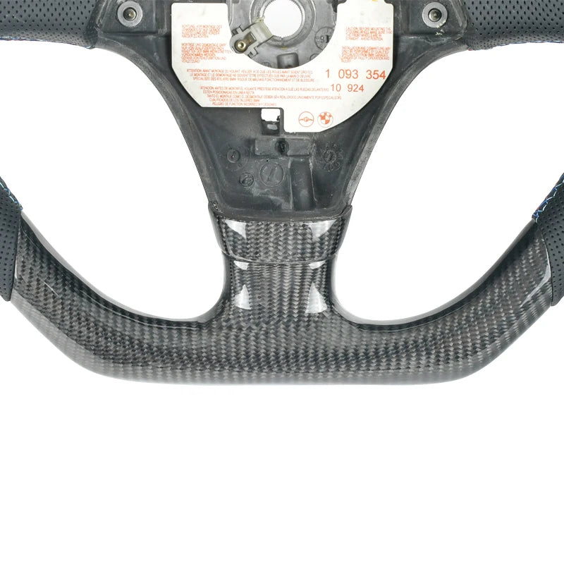 BMW E36 E31 Carbon Fibre Perforated Leather Steering Wheel 1991-99 Flat Bottom image 5