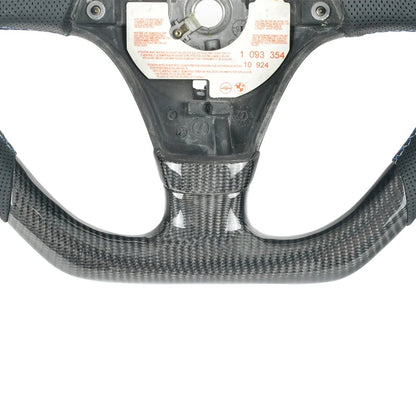 BMW E36 E31 Carbon Fibre Perforated Leather Steering Wheel 1991-99 Flat Bottom image 5