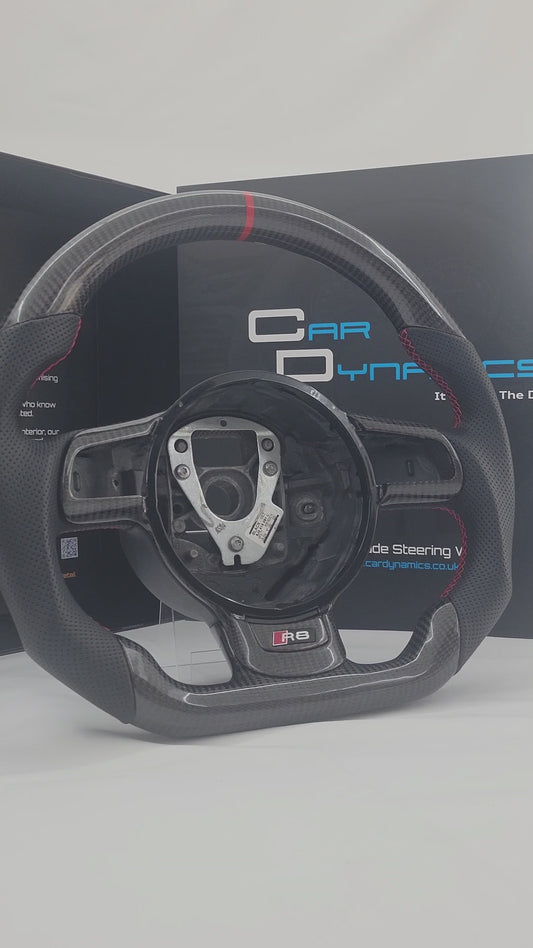 Audi R8 GEN 1 Carbon & Leather Steering Wheel | Brilliant Red Edition