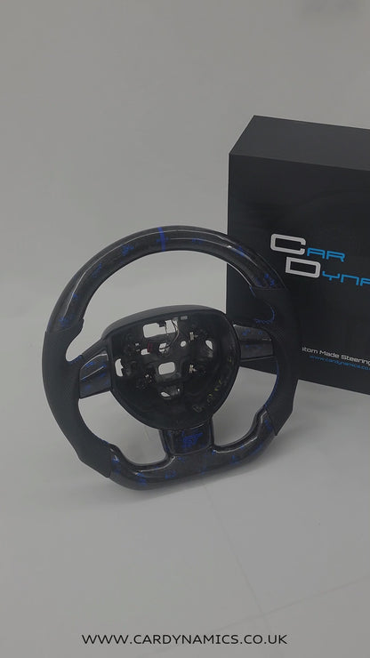 Ford Focus MK2 Forged Carbon & Leather Steering Wheel | Performance Blue Edition