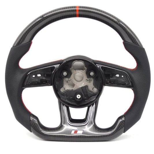 Audi Custom Alcantara & Perforated Leather Flat-Bottom Steering Wheel RS Edition A6 C7