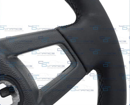 Volkswagen Leather Flat Bottom Steering Wheel | Non-Multifunctional Chrome Edition | Golf, Polo, Transporter